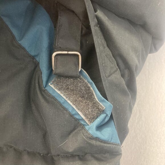 Vintage 90s Down Puffer Vest Mens Large L Black Blue Zip Warm Insulated Winter - Picture 13 of 16